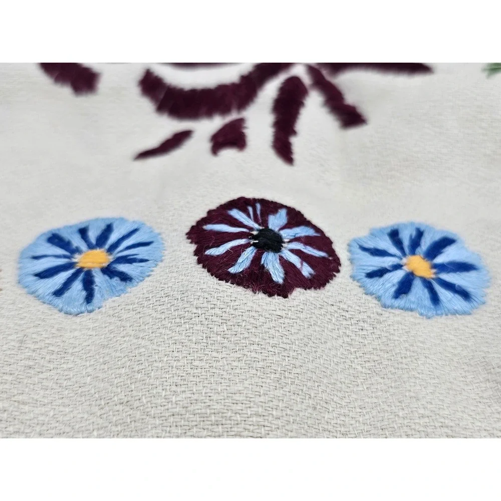 Tea Cozy Cover Cream‎ 1900s Hand Embroidered Floral Antique